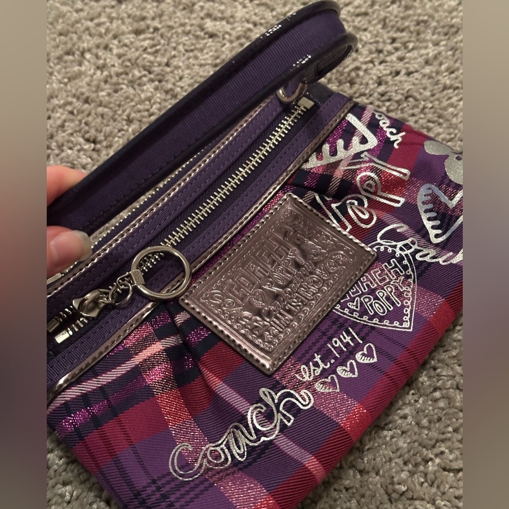 Coach Multicolor Plaid Wristlet